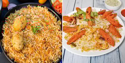 1 x Egg Biryani, 1 x Mutton Seekh Biryani