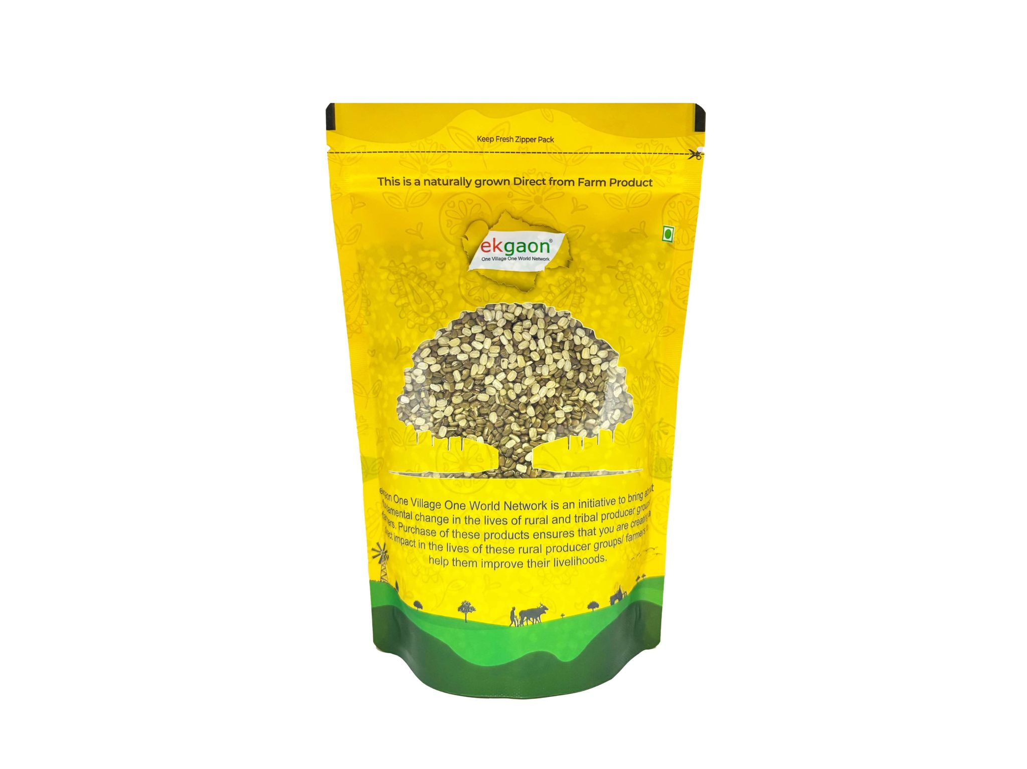 Ekgaon Unpolished Desi Moong Dal - Chhilka (Split with Skin Green Gram) (1Kg)