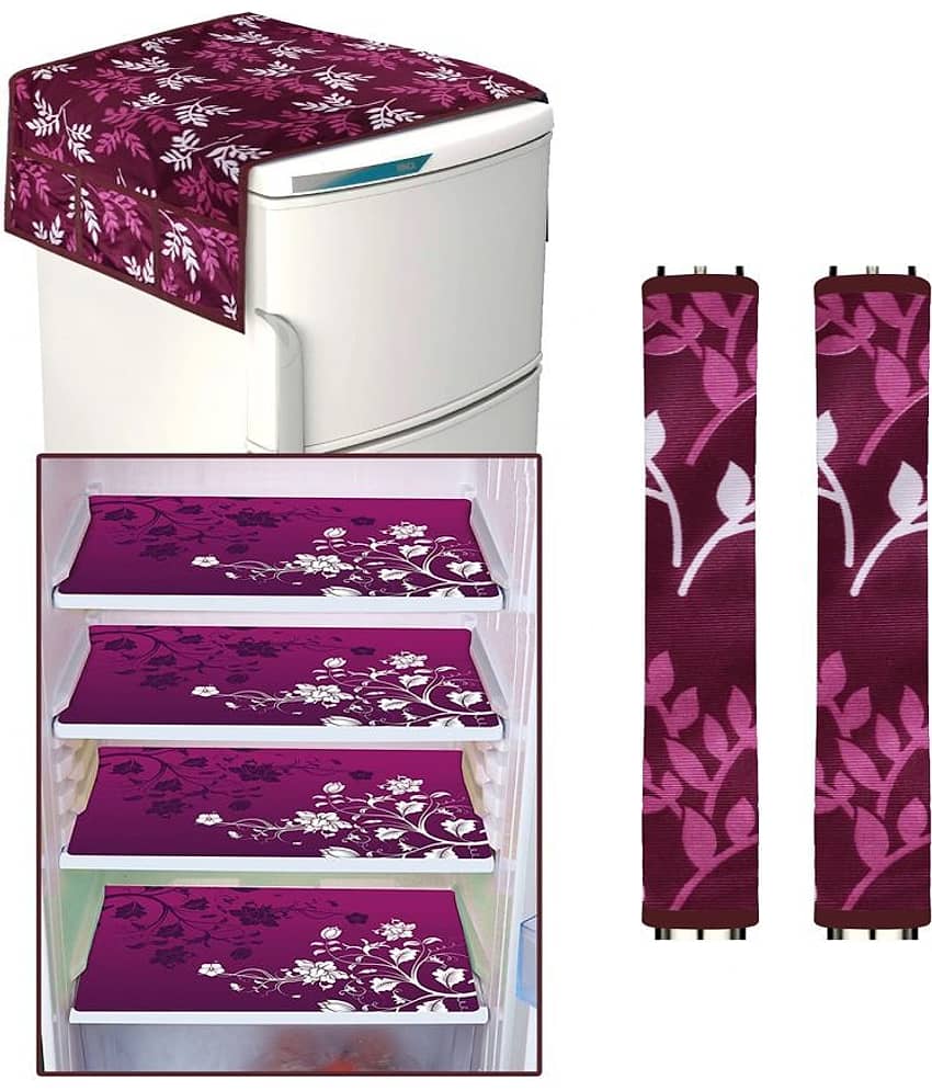 Laphino Polyester Floral Top Cover ( 97 55 ) Pack of 7 - Pink