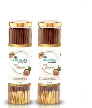 Hare Krishna Incense Dhoop Sticks Chandan 200 gm ( Pack of 2 )