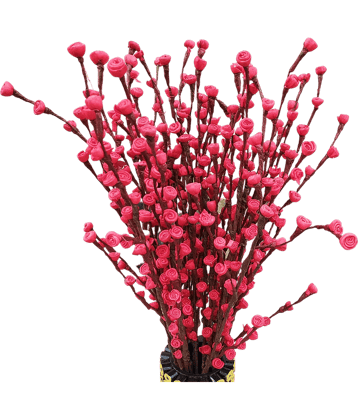 Fab n Style Rose Red Artificial Flowers Bunch - Pack of 1