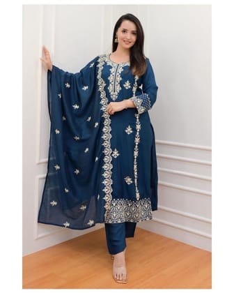 Rayon Kurta And Palazzo Set With Malmal Dupatta-M (38)
