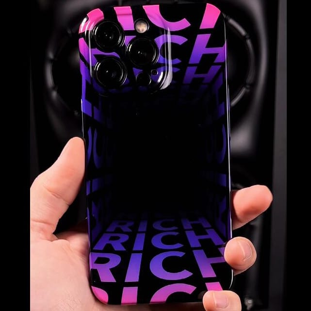 iPhone 15 Series 3D Cool Creative Infinite Black Hole Case With Camera CutOut-iPhone 15 Pro Max / Purple & Pink