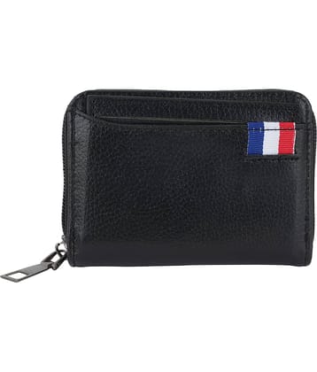Flingo Leather Striped Men's Regular Wallet With 5 Slots For Card ( Black , Pack of 1 )