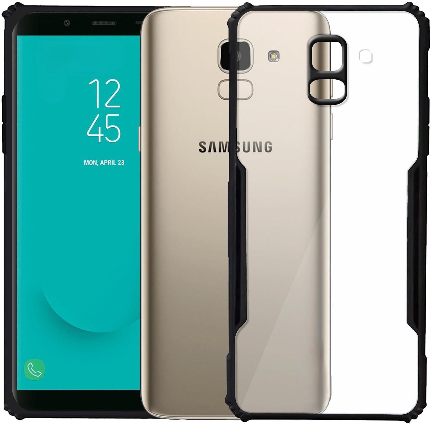 PLUGTECH Slim Shockproof Case | Matte Black Soft | Drop Protection | Precise Cutouts | Premium Mobile Cover for Samsung Galaxy J6