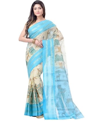 dB DESH BIDESH Cotton Printed Saree Without Blouse Piece ( Multicolor )