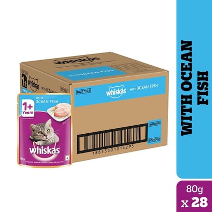 Whiskas Ocean Fish Adult (1+ Years) Wet Cat Food (85gx28) Whiskas Ocean Fish Adult (1+ Years) Wet Cat Food (85gx28)