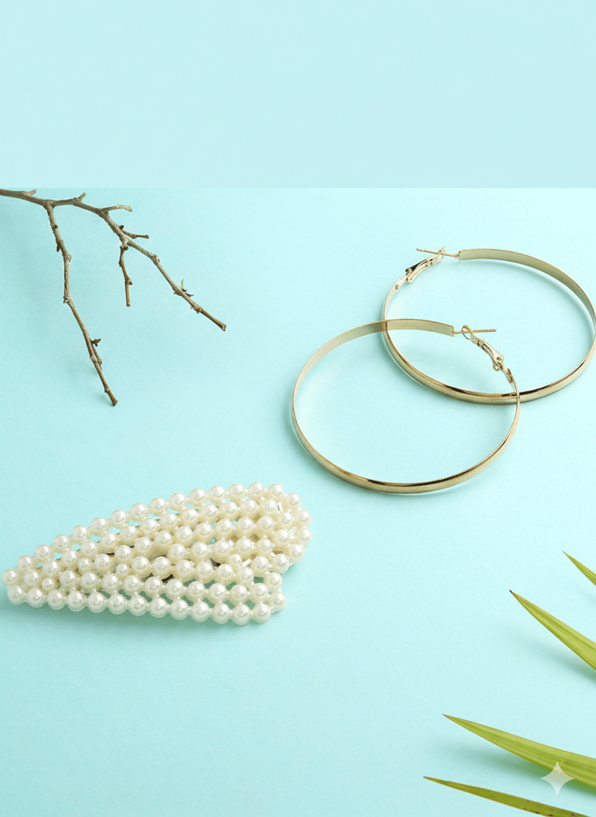 JustPeachy Gold-Toned Contemporary Half Hoop Earrings