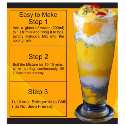 Brew Lab Mango Flavored Falooda | Instant Falooda Mix | Easy to Prepare| Ready to Eat 100 g