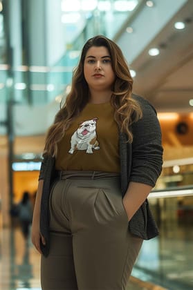Round Neck T-Shirt (Women) - Wringkly Sprinkly Bulldog (11 colours)