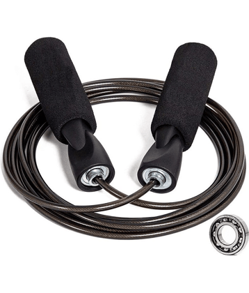 HORSE FIT Skipping Rope for Men and Women Jumping Rope With Adjustable Height Speed Skipping Rope for Kids, Women, Girls Rassi Jumping Men for Exercise, Gym, Sports Fitness - Black