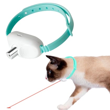 Buraq Hands-Free Cat Laser Collar with 2 Working Modes, USB Rechargeable Automatic 10-Minute Shutoff Interactive Laser Toy for Cats Motion-Activated Collar for Cats