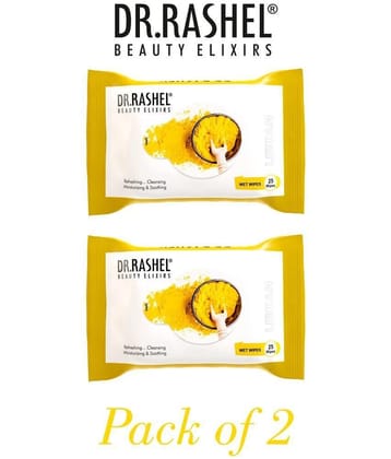 DR.RASHEL Ubtan Wet Wipes | Cleanses & Hydrates (25 Wipes Each) | Pack of 2