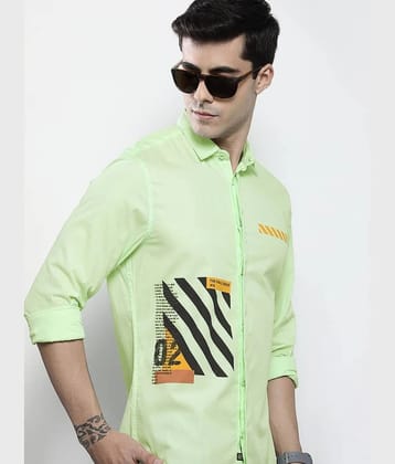 The Indian Garage Co. 100% Cotton Regular Fit Printed Full Sleeves Mens Casual Shirt - Green ( Pack of 1 ) - None