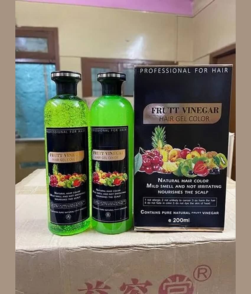 WRIXTY Fruit Vinegar Black Hair Colour Gel Instant Smooth Shiny Hair Ammonia Free Grey Coverage Formula