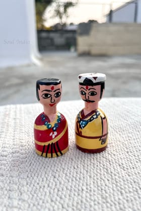 Handcrafted GI TAGGED Etikoppaka Mini Couple Set