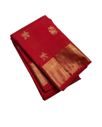 CaraCola Women's Banarasi Style Pure Kanjivaram Silk Jacquard Kanchipuram Pattu Saree