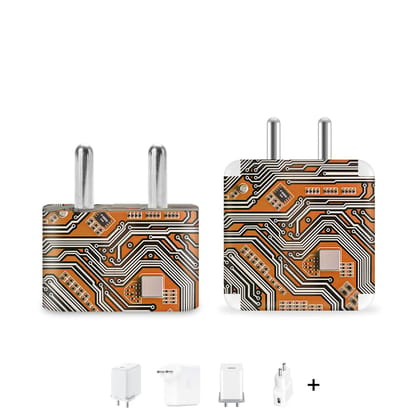 Motherboard Circuit Charger Skin Motherboard Circuit Charger Skin - Orange