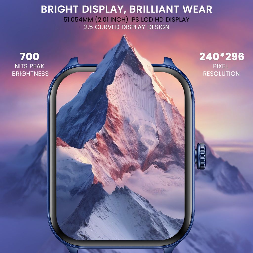 CELLECOR M5 Plus 2.01" IPS HD Display | 700 NITS | BT-Calling | AOD | IP67 | BT v5.4| Smartwatch Blue