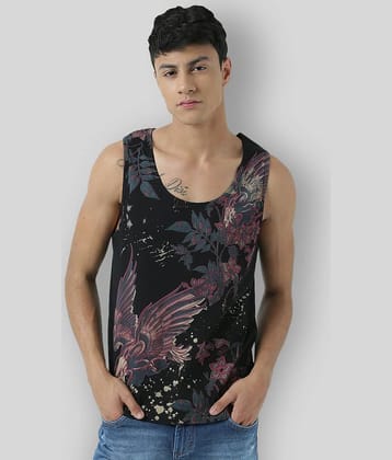 Huetrap Pack of 1 Cotton Regular Fit Men's T-Shirt ( Black )