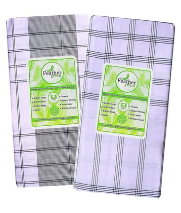 Feather Green Multi Lungi Pack of 2 - Free size