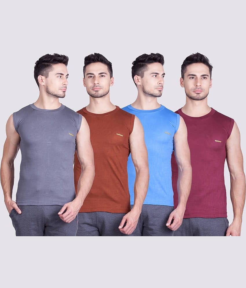 Pack of 4 Lux Cozi - Multi Cotton Blend Men's Vest