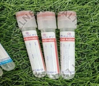 BLOOD COLLECTION TUBE (NON VACCUM) DOUBLE CAP Clot Activator (Plain Tube) 4ml Red Cap  1 Box 100 Pic