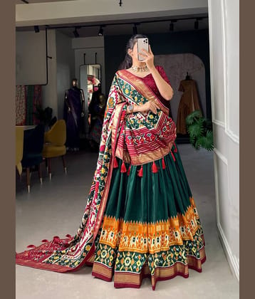 THE PRIVATE LABLE Yellow Tussar Silk Flared Ready To Wear Lehenga