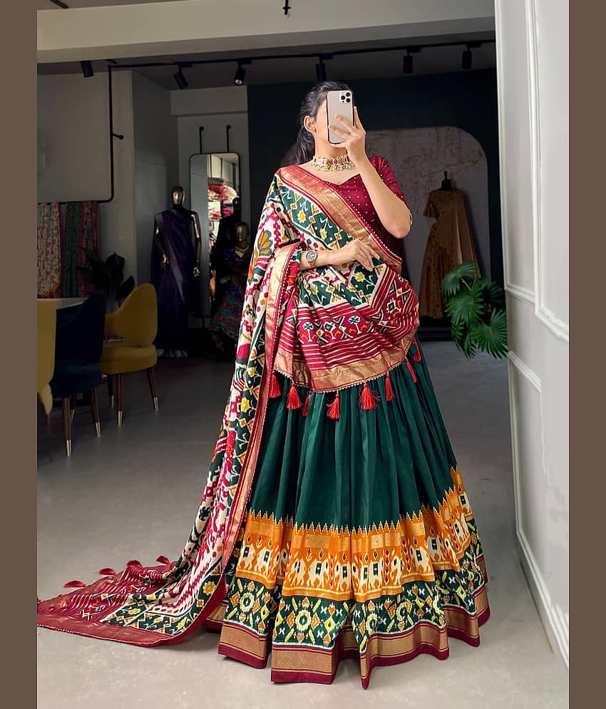 THE PRIVATE LABLE Yellow Tussar Silk Flared Ready To Wear Lehenga