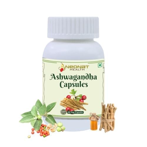 Neonat Health Ashwagandha Capsules | 500 mg Root Extract | Supports Stamina | Natural, Vegetarian & Safe | 60 Capsules