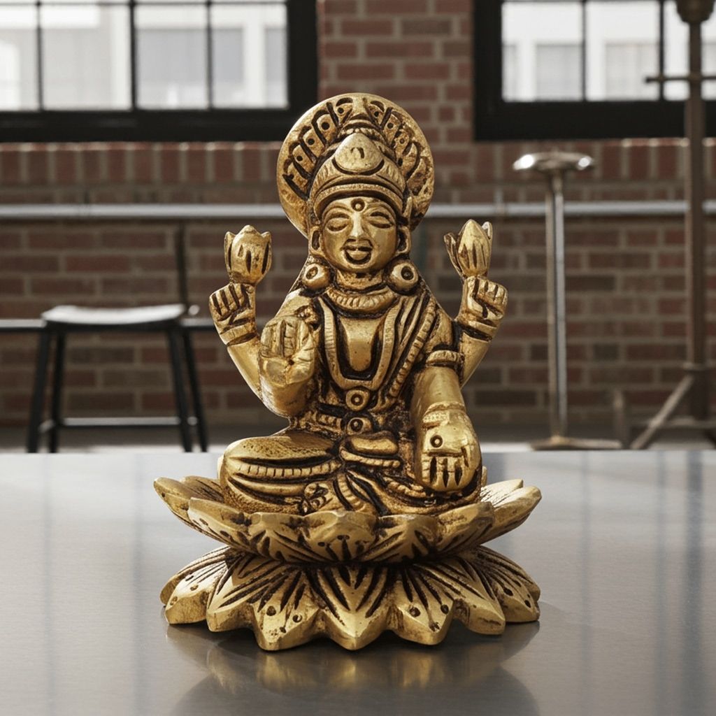 Brass Showpiece Laxmi Ji God Idol Statue (BSMAS1604 L)
