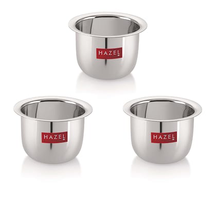 HAZEL Stainless Steel Tea Glass Set of 3 , 150 ml Traditional Steel Mug Cups , Mini Tea Coffee Milk Pela Patra Glasses