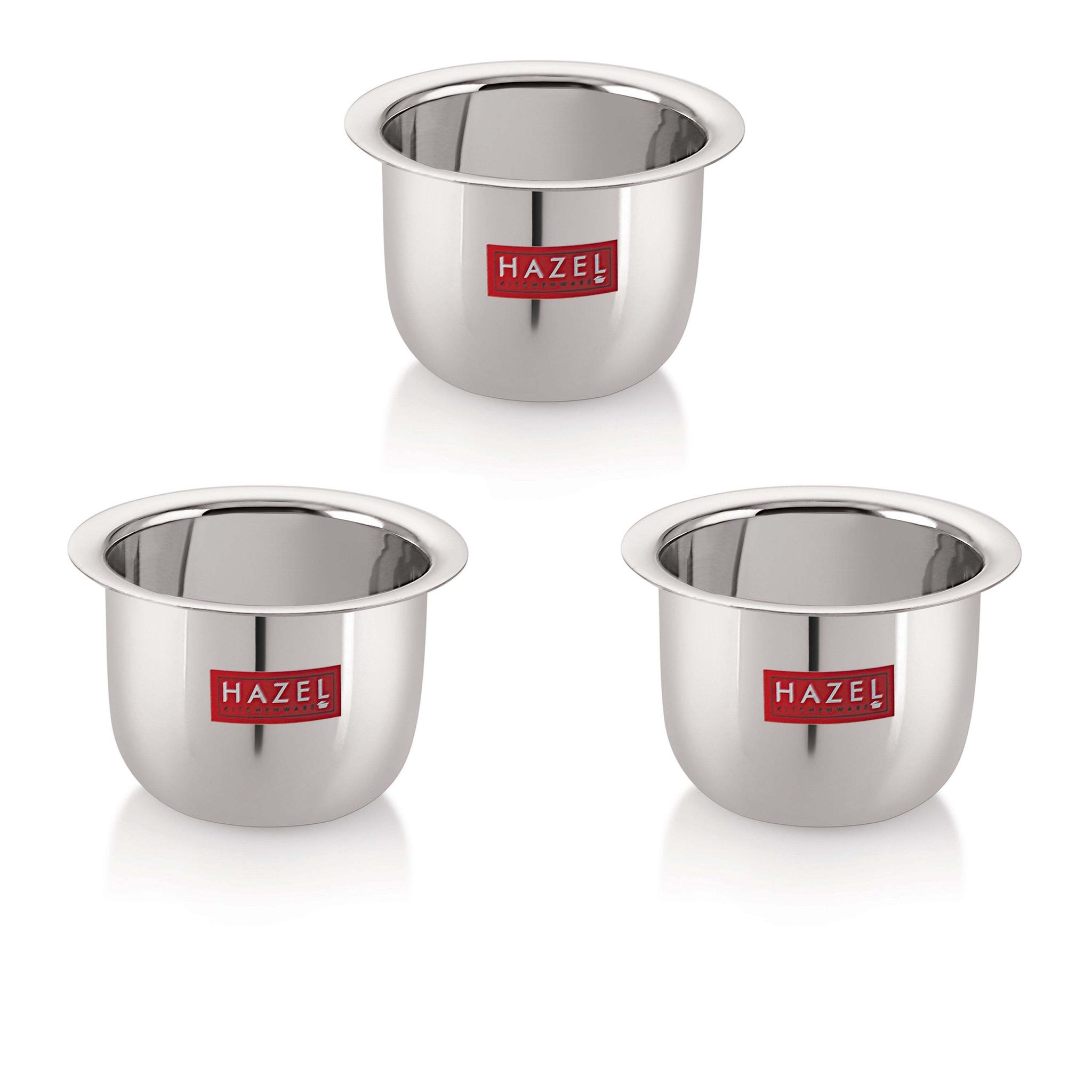 HAZEL Stainless Steel Tea Glass Set of 3 , 150 ml Traditional Steel Mug Cups , Mini Tea Coffee Milk Pela Patra Glasses