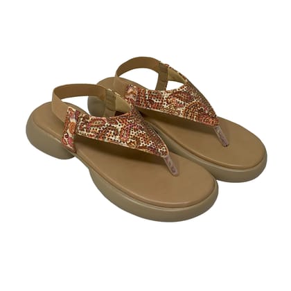 Sunkissed Paisley Sandals-Beige / 36