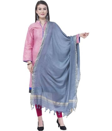 A R Silk Grey Cotton Dupatta