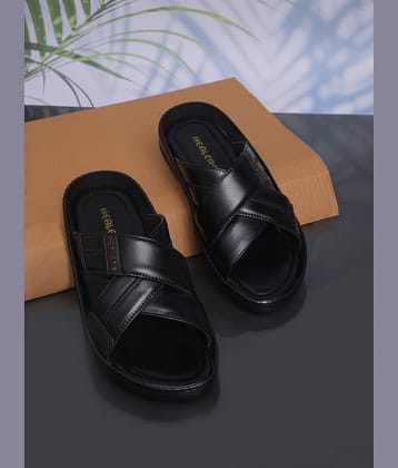 Liberty Black Men's Leather Slipper