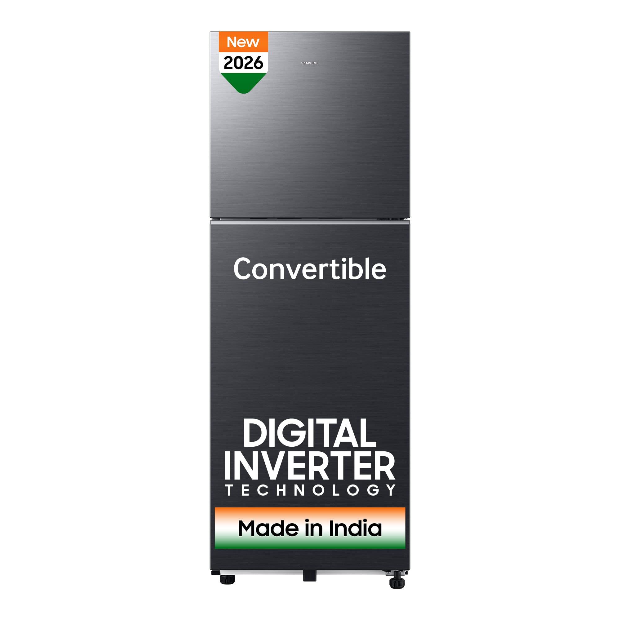 Samsung 256 L, 3 Star, Convertible, Digital Inverter Frost Free Double Door Refrigerator (RT40H30U3FHL, Black DOI, 2026 Model) Samsung 256 L, 3 Star, Convertible, Digital Inverter Frost Free Double Door Refrigerator (RT40H30U3FHL, Black DOI, 2026 Model) 