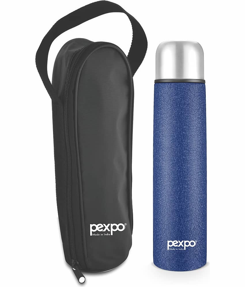 Pexpo 750ml 18 Hrs Hot and Cold Flask with Zipper-bag, Flip Pro 750ml Vacuum Water Bottle (Pack of 1, Silver)