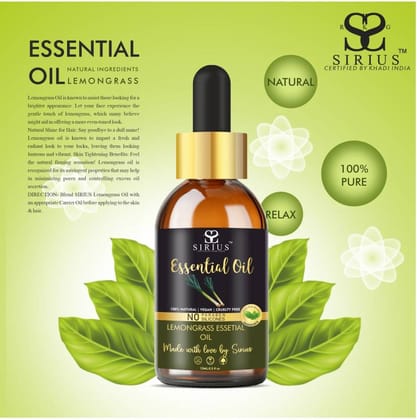 RKG SIRIUS KHADI 100% PURE LEMONGRASS ESSENTIAL OIL  (15 ML)