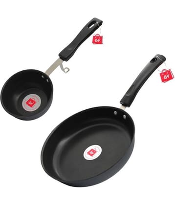 LAZYWINDOW Tadka & Fry Pan Grey Hard Anodised Non-Stick Cookware Sets ( Set of 1 )