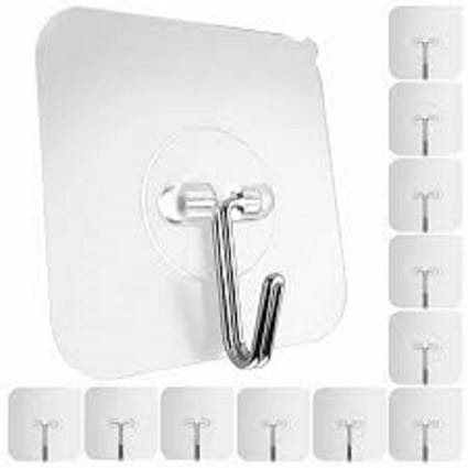 Transparent Self-Adhesive Hooks - Multiutility ( Pack of 16 )