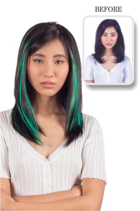 Emerald Clip in Streaks-Emerald / 12