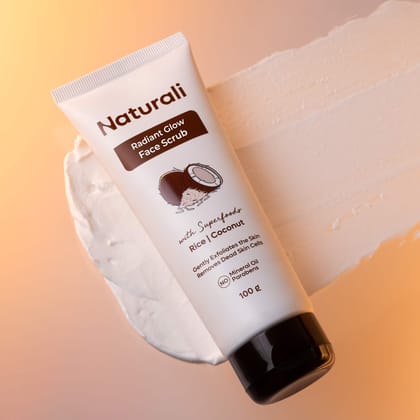 Naturali Radiant Glow Face Scrub With Rice Beads & Coconut-100g