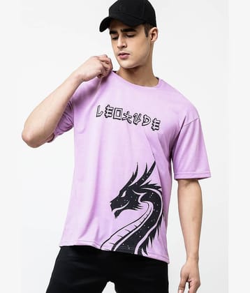 Leotude Pack of 1 Cotton Blend Oversized Fit Men's T-Shirt ( Purple )