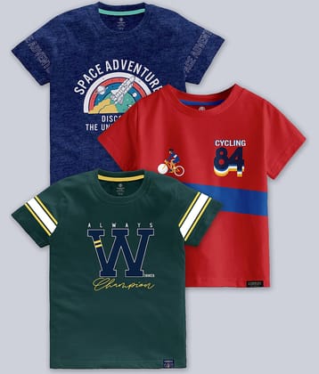 CODEZ Pack of 2 Boys Cotton Blend T-Shirt ( Multicolor )