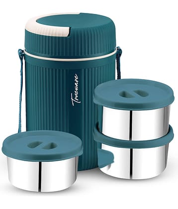 Trueware Grub 3 Plastic & Stainless Steel Insulated Lunch Box 3 - Container ( Pack of 1 )