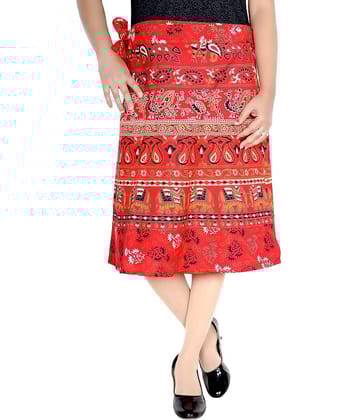 Sttoffa Cotton Wrap Skirt - Red