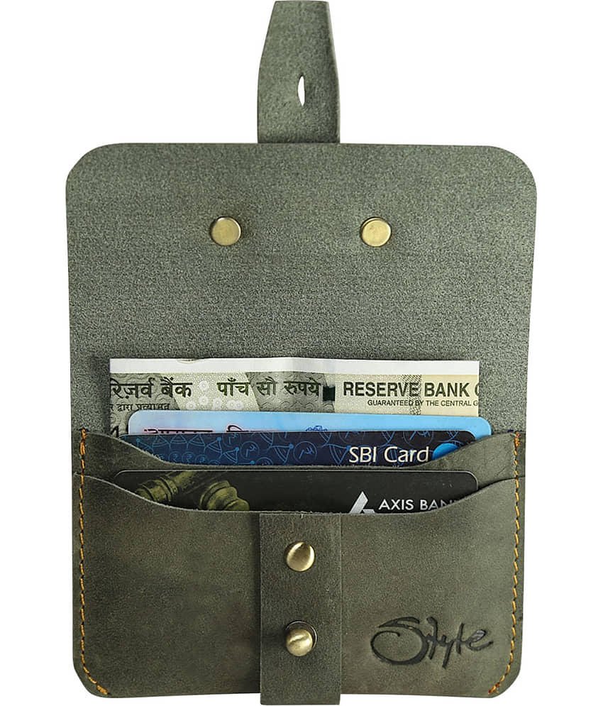 STYLE SHOES Button Green Long Card Holder