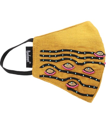 Anekaant - Mustard Cotton Mask ( Pack of 1 )