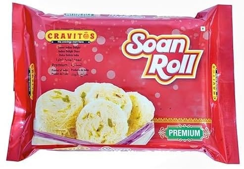 Cravitos Indian Sweets 200g Pack � Traditional Mithai Assortment | Authentic Desi Sweets Gift Box | Indian Festival & Celebration Treats (200g, Soan Roll)